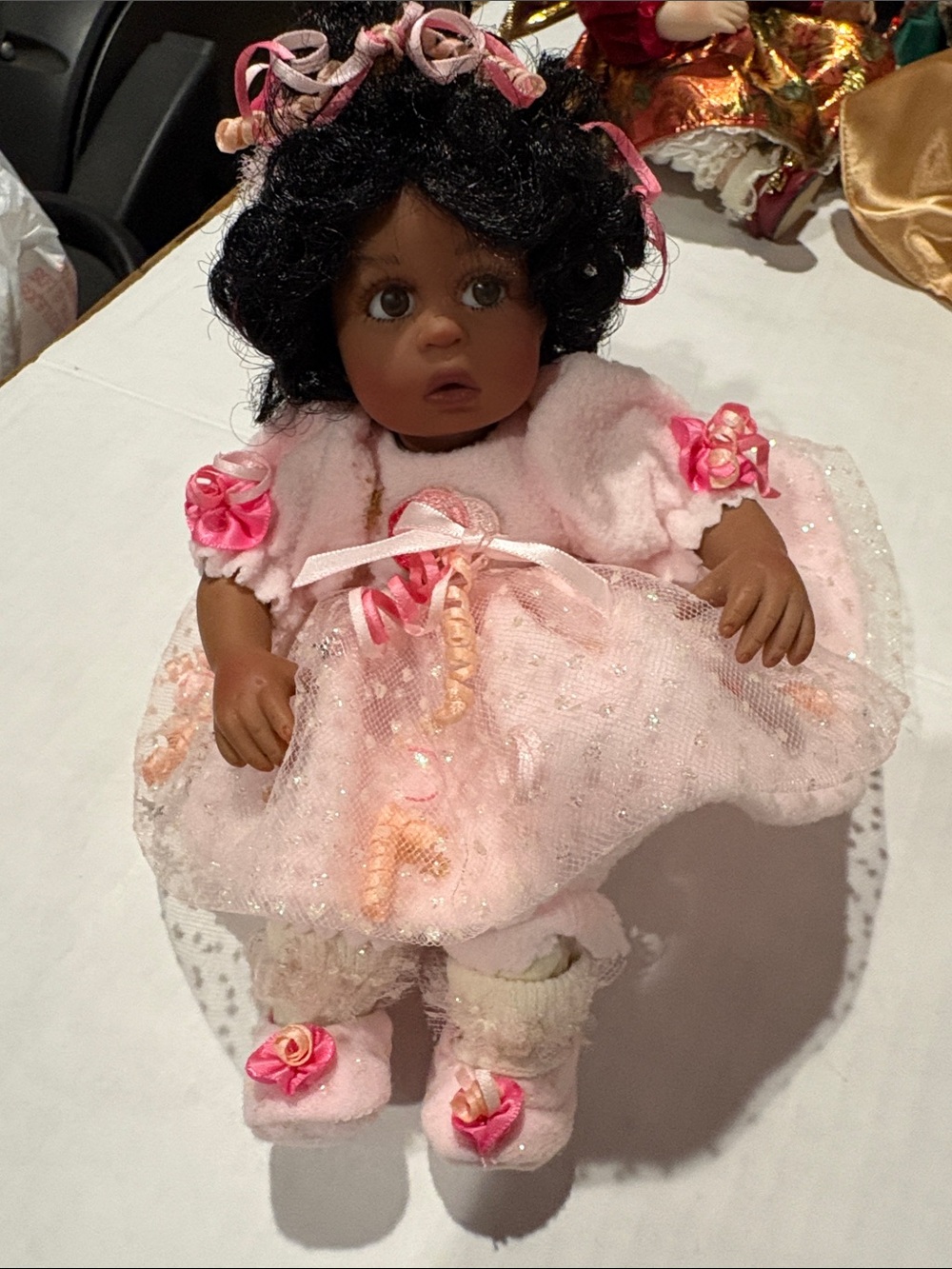 Marie osmond Pink mini Baby Doll in Sparkle Dress